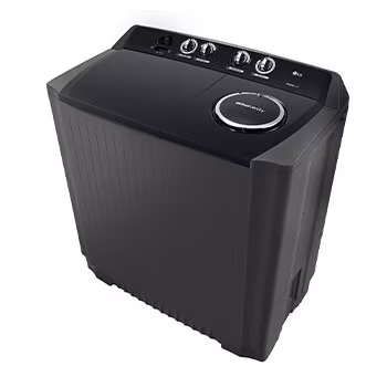 LG 18Kg Semi Automatic Twin Tub, Washing Machine, Roller Jet Pulsator + Soak, Middle Black - P1861RWN9T