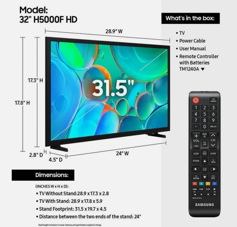 Samsung 32 Inch LED FHD Smart Television  UA32H5000FUXGH