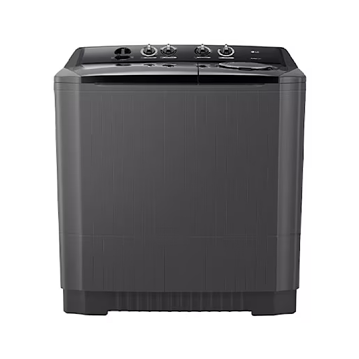 LG 18Kg Semi Automatic Twin Tub, Washing Machine, Roller Jet Pulsator + Soak, Middle Black - P1861RWN9T