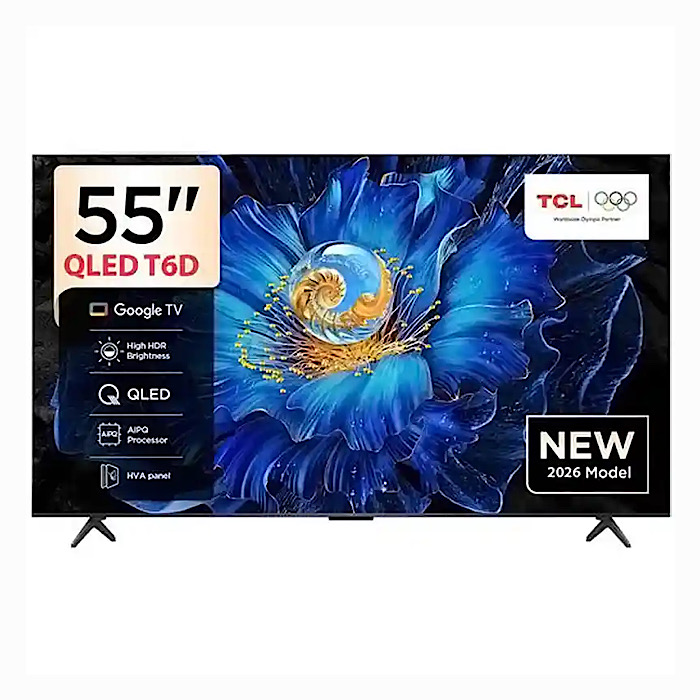 TCL 55 Inch Premium QLED Smart Google Frameless 2026 TV 55T6D