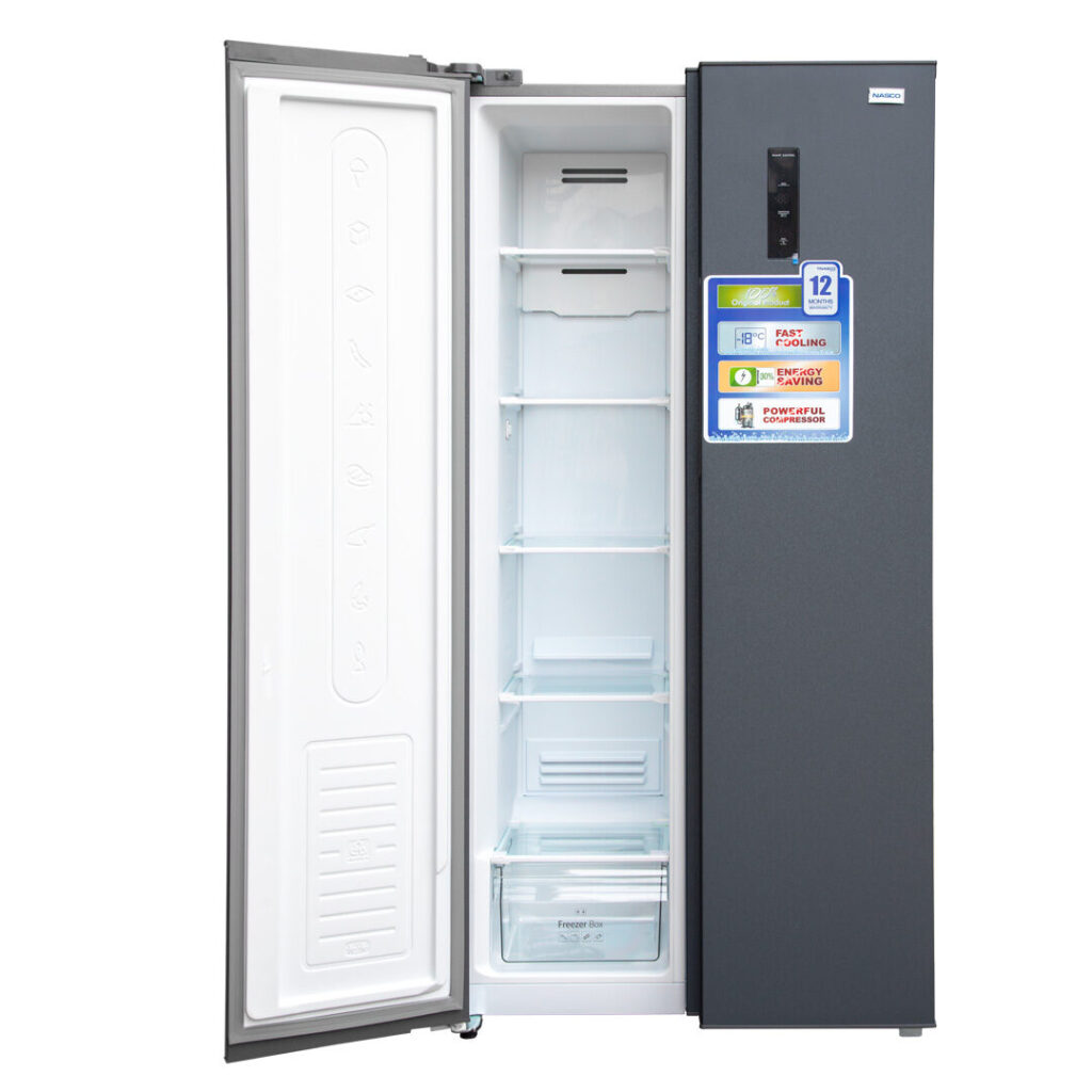 Nasco 400Ltrs Side By Side Refrigerator Metalic Silver 66